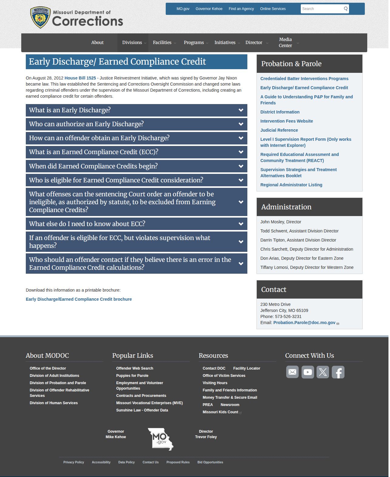 Carter County post-release supervision earned compliance and final discharge information